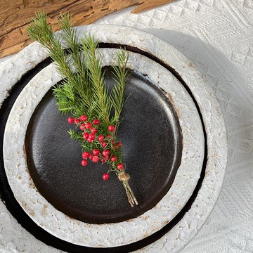 【現貨】雪融系列 - 白粉引雙色陶瓷平皿