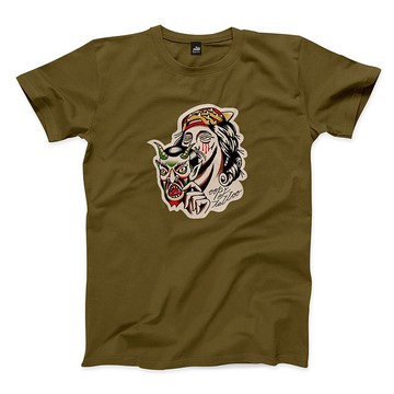 面具 - 軍綠 - 中性版T恤