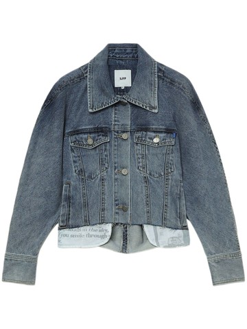 SJYP - asymmetric denim jacket - women - Cotton - S - Blue