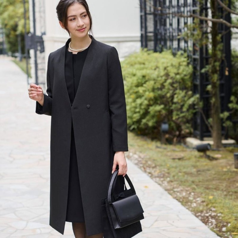 フォーマルコート レディース ロングコート 黒 礼服 喪服 フォーマルコート レディース ロングコート 黒 礼服 喪服