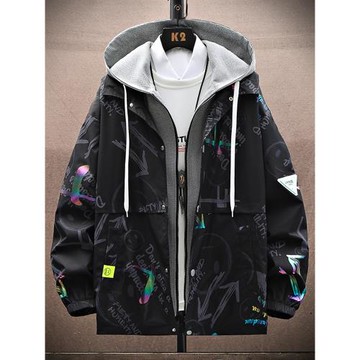 外套男春秋季潮流夾克痞帥氣休閑褂子秋冬上衣青少年潮牌沖鋒風衣