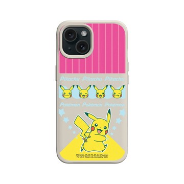 iPhone 15 SolidX 貝殼灰 - 寶可夢 Pokemon - 多彩系列-皮卡丘