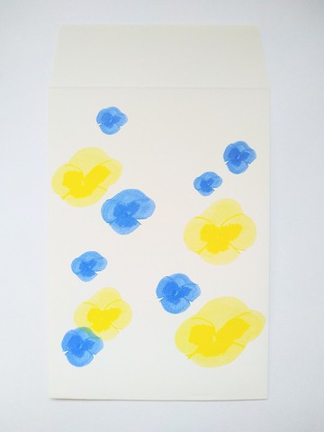 用於小禮物包裝或信件，內含3入紫羅蘭圖案信封