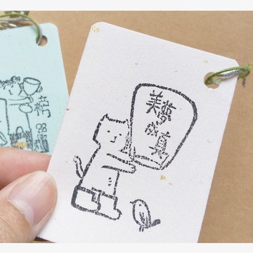 上杉采花  喵語手印書籤 卡片 印刷  書籤 禮物 貓 生日 節日紀念
