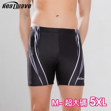 Heatwave熱浪 泳褲加大超特大 五分平口黑(L-超特大5XL)