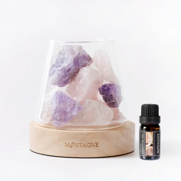 【Montagne】水晶擴香組｜三彩水晶（紫粉白）｜權利X人緣X記憶 -葡萄柚10ml _廠商直送