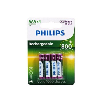PHILIPS 飛利浦~低自放電4號鎳氫充電電池(4入)