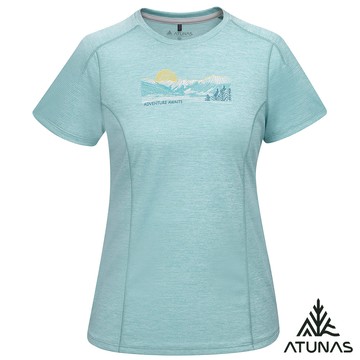 【ATUNAS 歐都納】女循環酷涼節能抑菌短袖T恤A1TS2511WC麻花藍