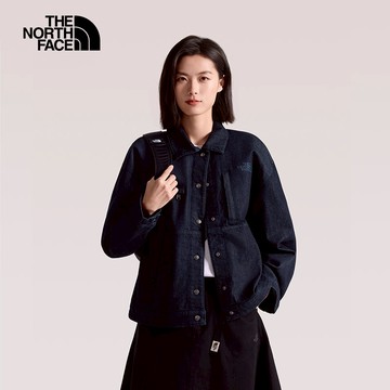 女款深藍色可調節袖口丹寧外套｜8FZSDG7