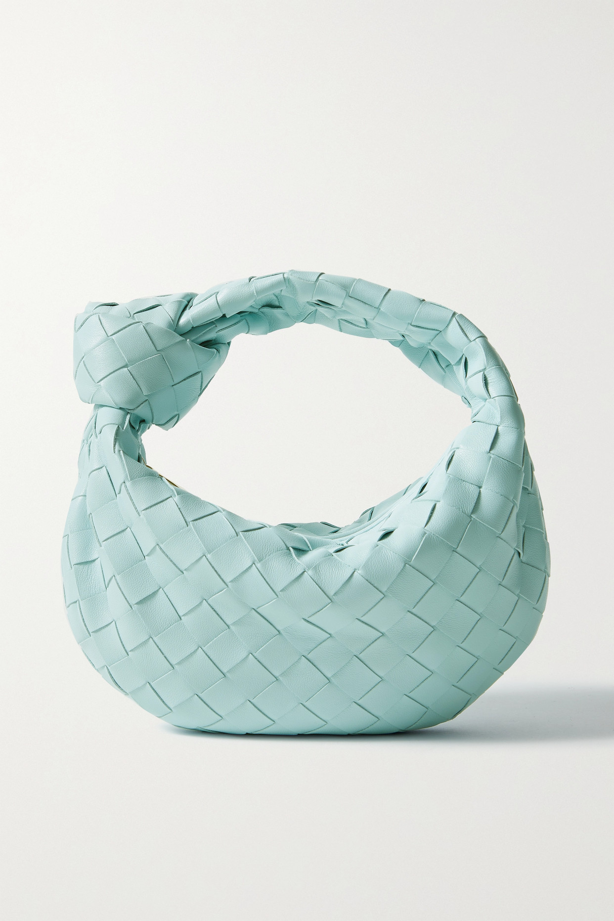 Bottega Veneta - Jodie Mini Knotted Intrecciato Leather Tote - Sky blue - one size