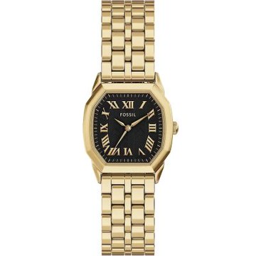 FOSSIL Harlow 復古八角大三針女錶 新春開運 送禮首選-金x黑/27mm ES5433