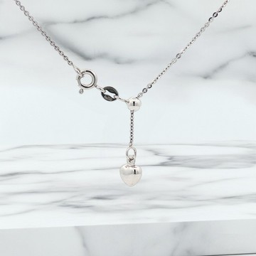 【輕盈心意】18K白金心形墜飾項鍊 | 心繫於你  愛的輕語