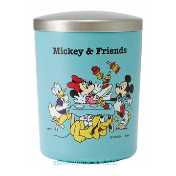 asdfkitty可愛家☆米奇家族藍色大口徑真空不鏽鋼保溫保冷杯/可當悶燒罐放嬰兒副食品-300ML-日本正版商品