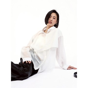 Feelsweet S4 朦朧月光 雪紡層次拼接襯衫