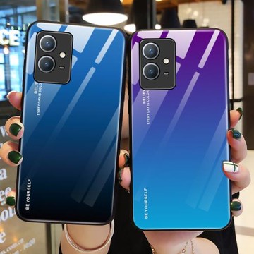 適用vivoy33s手機殼鋼化玻璃vivo保護硅膠套y33s全包V2166A防摔5G青紫色ins風voviy軟殼vovoy步步高s5g男女款