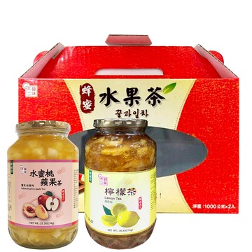 【韓味不二】生茶系列禮盒1kg x 2入 多種口味 (水蜜桃蘋果茶/生檸檬茶/生蘋果茶/生紅棗茶/生黃金柚子茶/生薑母茶)｜韓國必買｜節慶禮盒｜韓國進口水果茶｜樂天熱銷Top｜韓國空運直送｜韓國美食｜韓國料理｜送禮推薦｜春節送禮｜春節禮盒｜送禮推薦