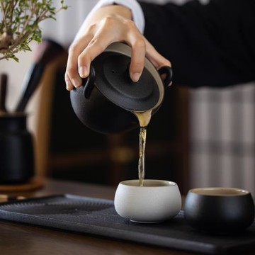 日式黑粗陶手抓壺創意手工陶瓷大號不燙手泡茶器功夫茶具