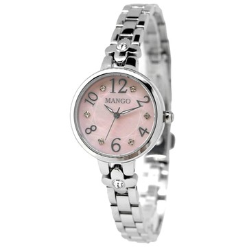 MANGO 甜蜜愛情魔法淑女腕錶-銀