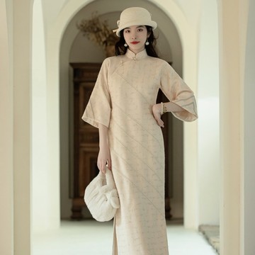 【敘流年】 新中式復古/1933年畫報復刻/羊毛倒大袖旗袍