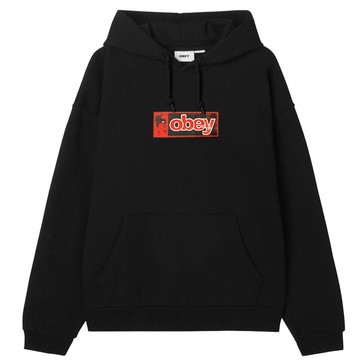 OBEY 112843911-BLK HALF ICON PULLOVER HOODIE 帽T (黑色)