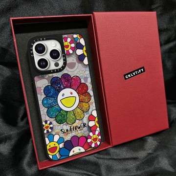 【C家】聯名可愛可以村上隆太陽花磁吸MagSafe適用蘋果16ProMax手機殼新款iPhone15防摔17plus情侶17高級感17