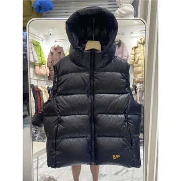 2025年黑金新款羽絨服馬甲鵝絨男女情侶同款保暖背心外套連帽潮流