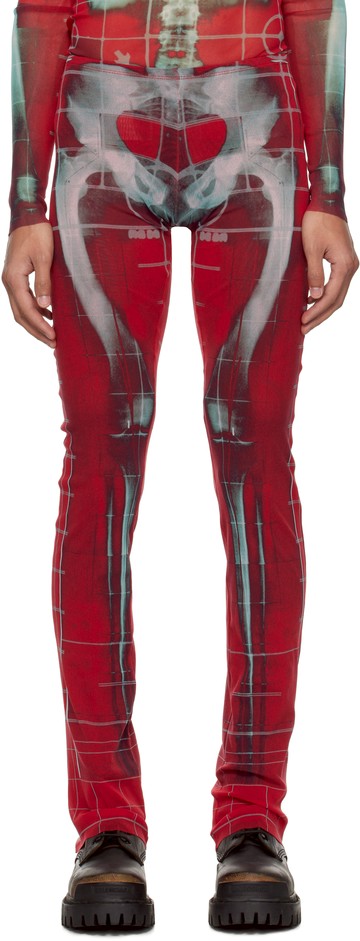 Jean Paul Gaultier SSENSE 独家发售红色 & 蓝色 Printed Squeletor 长裤