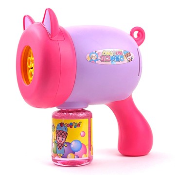ADLAND 旋轉渦輪豬豬泡泡槍 粉色  1個  粉紅色