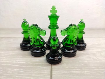 客製化樹脂西洋棋套裝附棋盤 |特大號尺寸 2.75 英吋（7 公分）|環氧樹脂