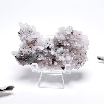 點綴。原礦 一圖一物 擺件 療癒 l 紅皮白水晶黃鐵礦共生 l