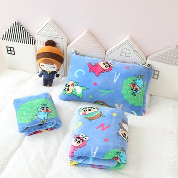 可愛卡通變身小新印花毛毯辦公午睡秋冬保暖絨毯學生宿舍床單蓋毯