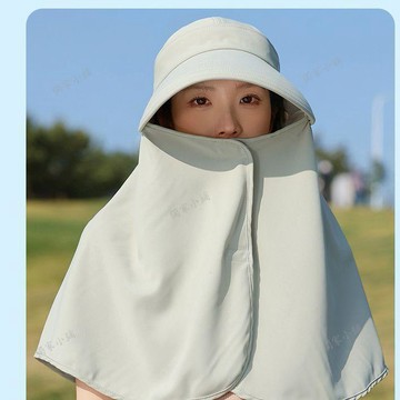 【臺灣出貨】防曬帽女成人遮陽帽夏太陽帽遮臉披肩戶外護頸騎車遮陽紫外線帽子03as