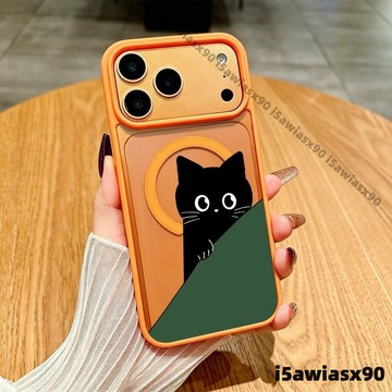 斜著貓 馬卡龍磁吸充電 適用iphone 18 pro max蘋果17 16 15 14 13 12 11手機殼防摔