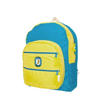 MOKUYOBI / Big Pocket / L.A空運繽紛旅行多功能筆電後背包-螢光黃