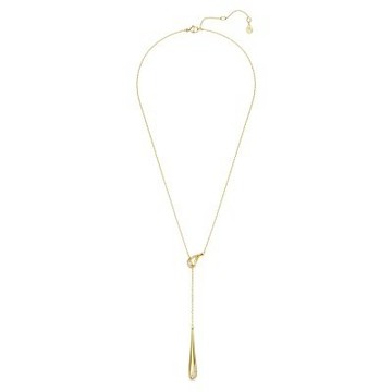 SWAROVSKI 施華洛世奇 Classica Y字形淚珠造型925銀項鍊 開學換新季 送禮推薦-金 5746001