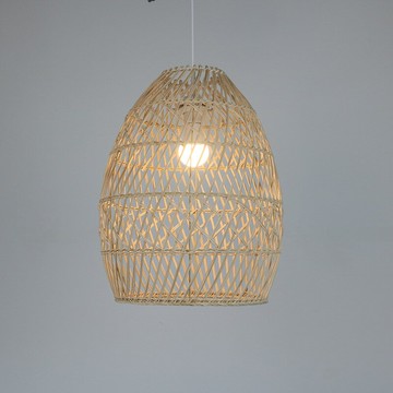 ??快速出貨?? 附發票 中式餐館創意鳥巢手工編織燈具東南亞餐廳飯店茶樓單頭竹編吊燈