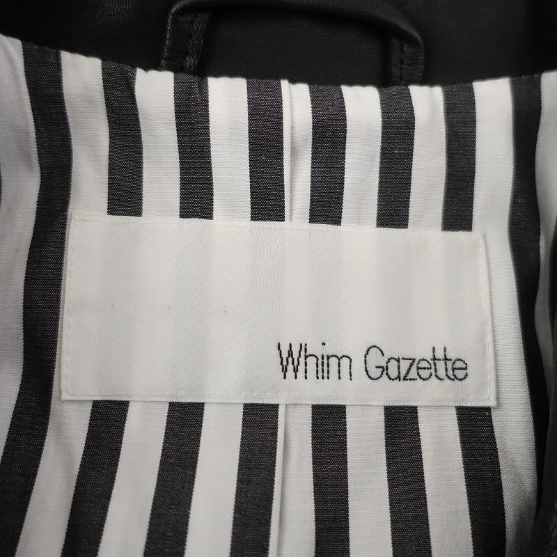 ウィムガゼット Whim Gazette *羊革テーラードジャケット*F黒