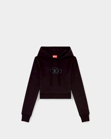 DIESEL D Logo修身連帽上衣 - 漆黑 / L