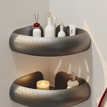 【免打孔擴容】浴室置物架 衛生間收納架 三角籃 轉角架 洗漱臺收納 壁掛式 防水防鏽 多層儲物 節省空間 小戶型必備