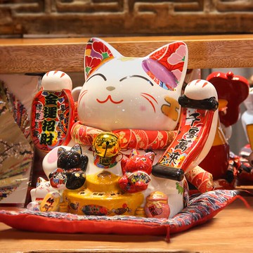 福緣貓新品開業招財貓生意興隆陶瓷擺件玄關風水招財擺件開店禮品