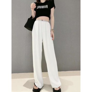 寬松顯瘦高腰休閑褲深圳南油歐貨新款2025春季百搭時尚闊腿長褲潮