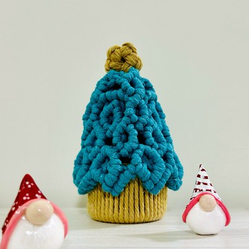 【手工製作】鉤針聖誕樹 耳環陳列 聖誕擺設 附聖誕燈串１條