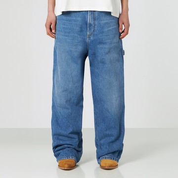 Over denim pants blue