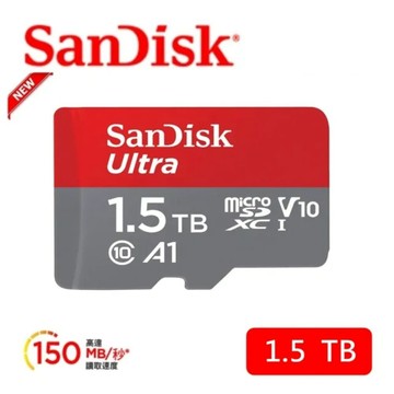 SanDisk 全新版CP再升級 1.5TB Ultra microSDXC UHS-I A1 記憶卡(最高讀速 150MB/s 原廠10年保固)