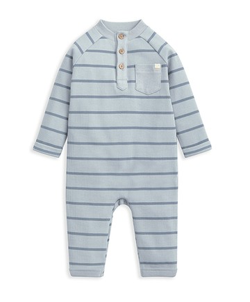 海岸線條-長袖連身兔裝6-9m