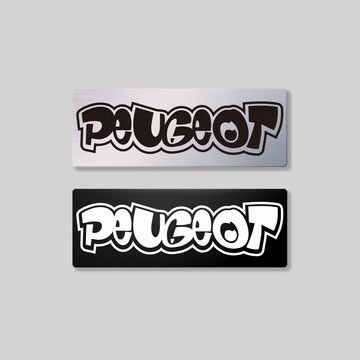 PEUGEOT/HHP/鋁牌飾貼 SunBrother孫氏兄弟 金屬質感 防水 鋁牌 車貼