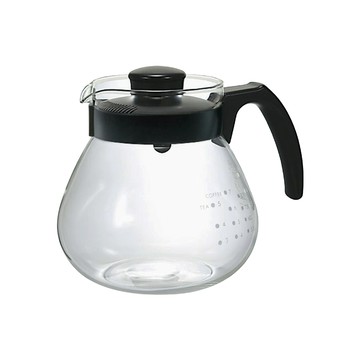 HARIO 新球型_日本茶&咖啡耐熱玻璃壺-1000ml-黑色-日本製(TCR-100B)