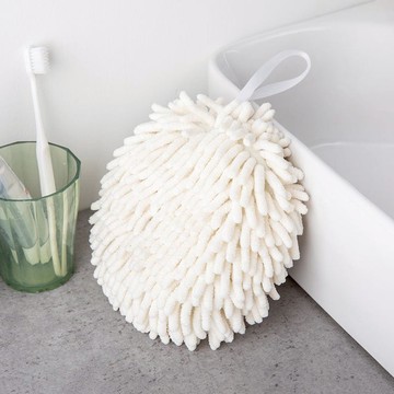 可掛式快乾吸水雪尼爾擦手球-3入-多色可選 白