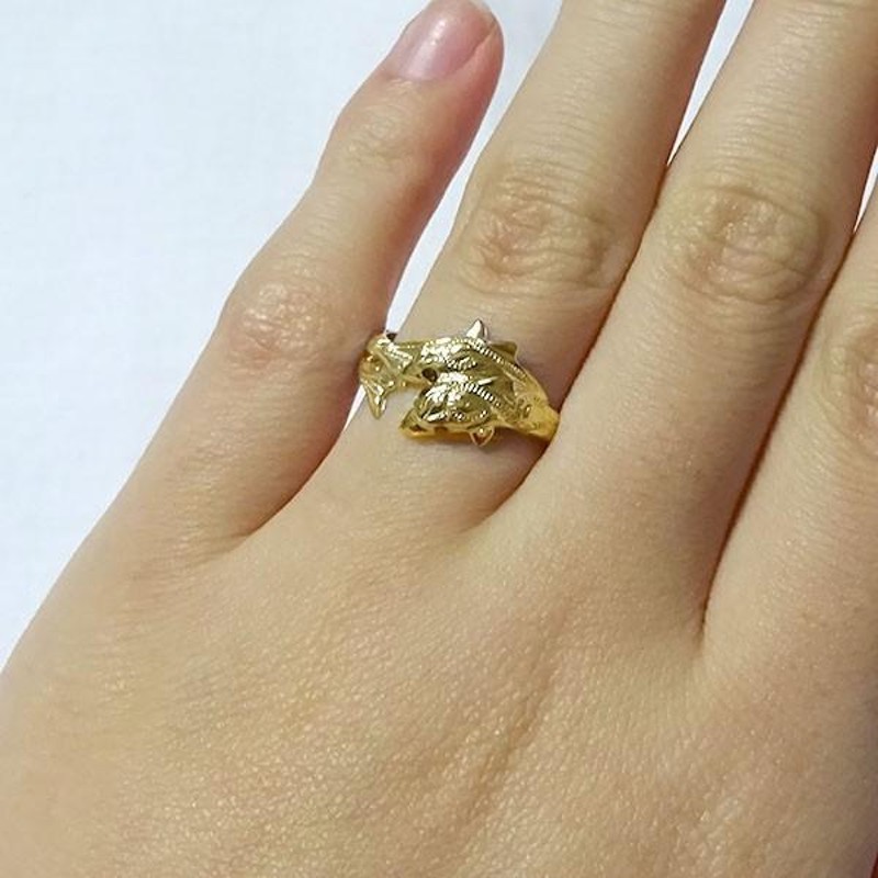 イルカモチーフ♡K18 ダイヤモンド リング 0.40ct - リング