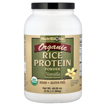 NutriBiotic, 有機大米蛋白質粉，香草味，3 磅（1.36 千克）